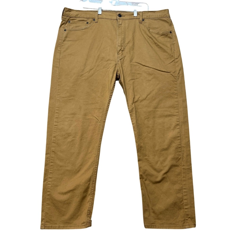 Levi 505 Regular Fit Pants Mens 42x30 Brown Straight Leg 5-Pocket Stretch Twill
